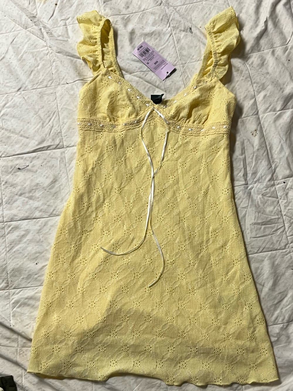 Target Wild Fable Yellow Eyelet Tank Top